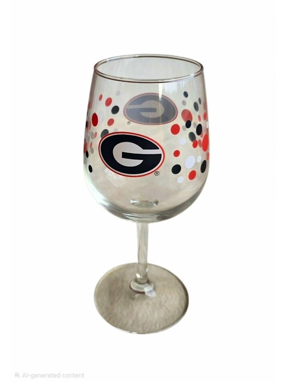 Georgia Bulldogs Polka Dot Wine Glass 12oz NCAA New